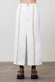 Overlock Midi Skirt-Skirts-Moon River-XS-IVORY-Urbanheer