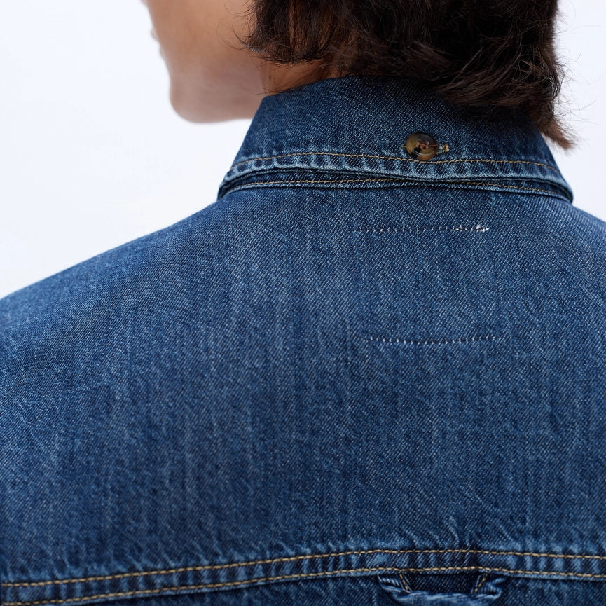 Oversize Long Sleeve Denim Shirt DARK BLUE-Shirts-BAYEAS-XS-DARK BLUE-Urbanheer