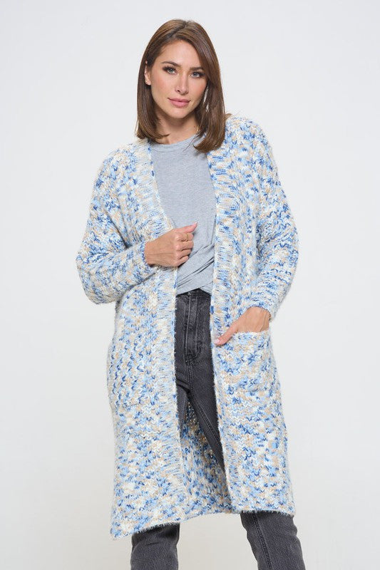 Oversize Open Front Sweater Cardigan with Pockets-Cardigans-Reneecollection-Small-Urbanheer