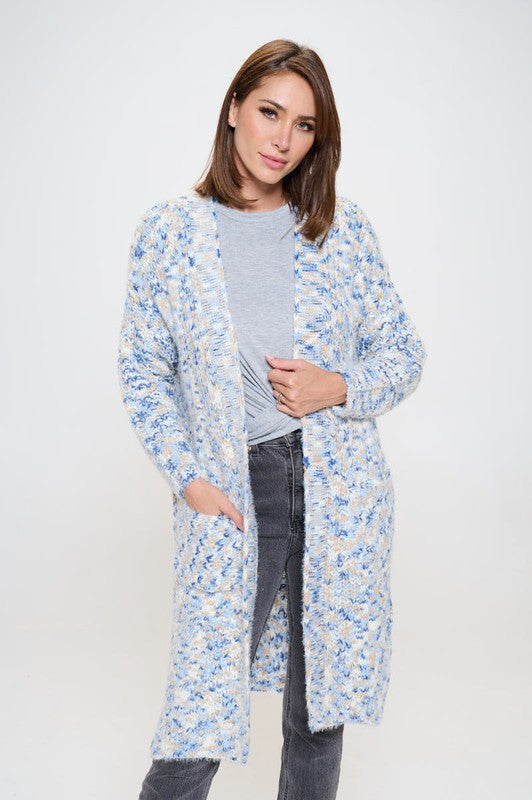 Oversize Open Front Sweater Cardigan with Pockets-Cardigans-Reneecollection-Small-Urbanheer