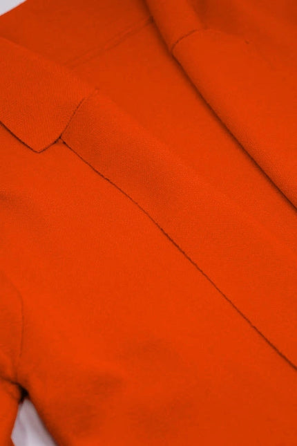 Oversized Collar Maxi Cardigan In Orange