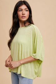 Oversized Garment Washed Dolman Tshirt Kiwi Lime-T-Shirt-In Loom-S-Urbanheer