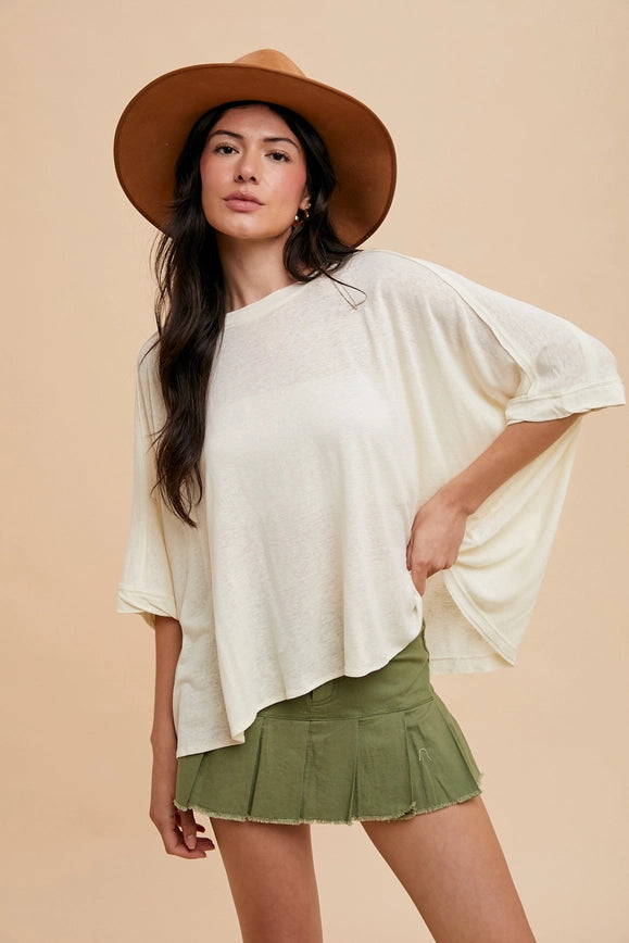 Oversized Garment Washed Dolman Tshirt Off White-T-Shirt-In Loom-S-Urbanheer