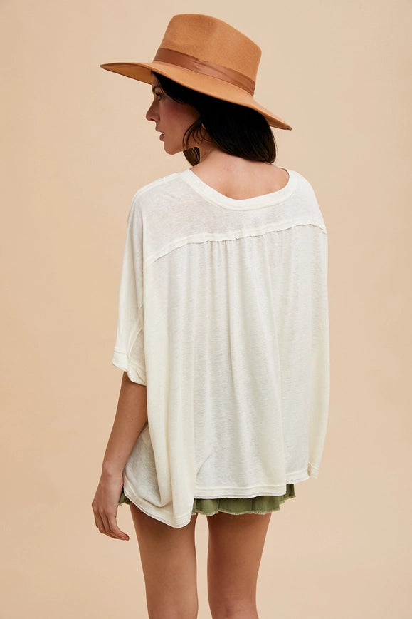 Oversized Garment Washed Dolman Tshirt Off White-T-Shirt-In Loom-S-Urbanheer