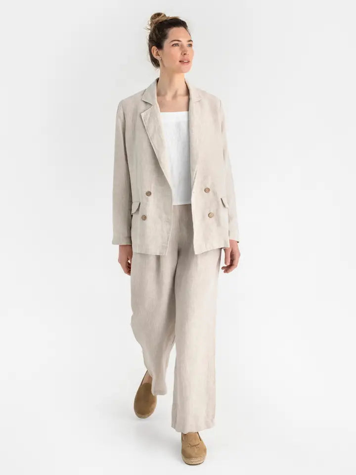 Oversized Linen Blazer Heber in Natural Melange-Blazer-MagicLinen-XS-Natural melange-Urbanheer