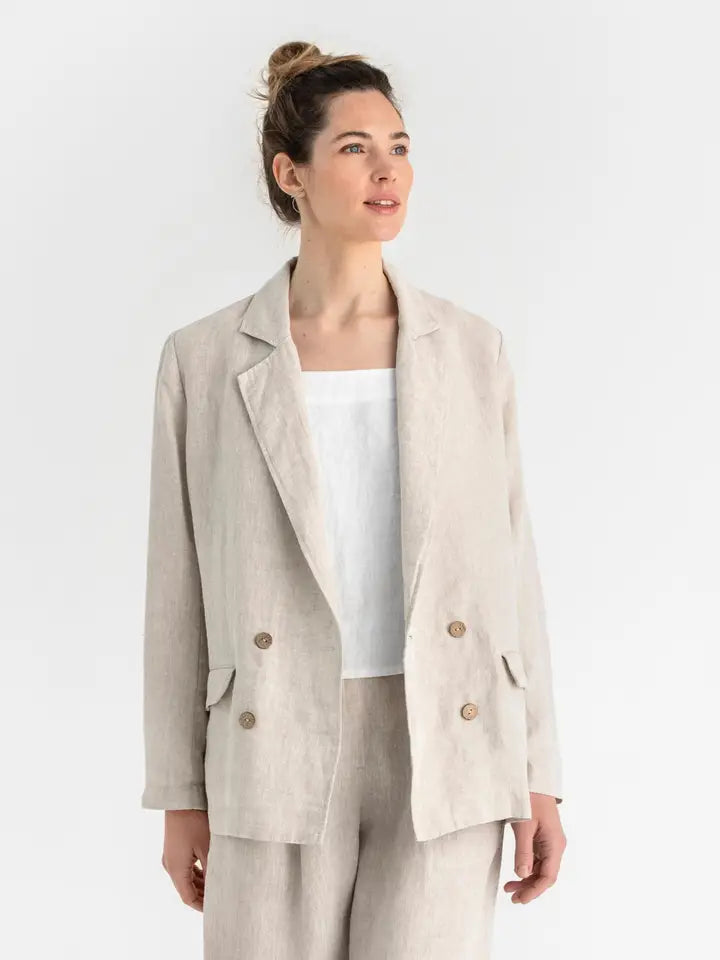 Oversized Linen Blazer Heber in Natural Melange-Blazer-MagicLinen-XS-Natural melange-Urbanheer