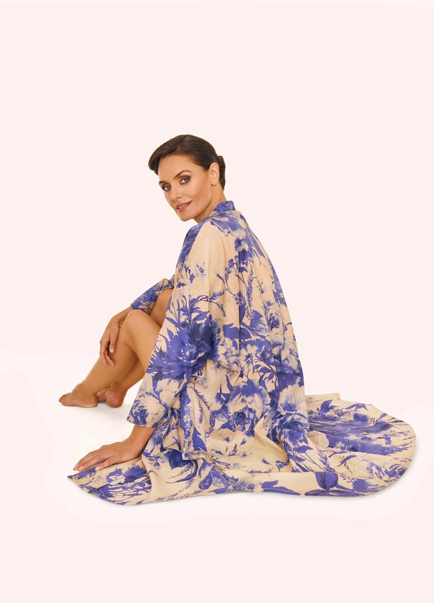 Oversized Shirt Dress - China Blue Blooms-Dress-Powder Design inc - US-OS-Blue-Urbanheer