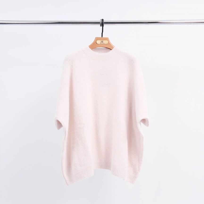 Oversized Short-Sleeve Sweater-Sweater-Cecile Wang-Beige-Urbanheer