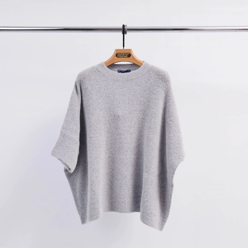 Oversized Short-Sleeve Sweater-Sweater-Cecile Wang-Grey-Urbanheer