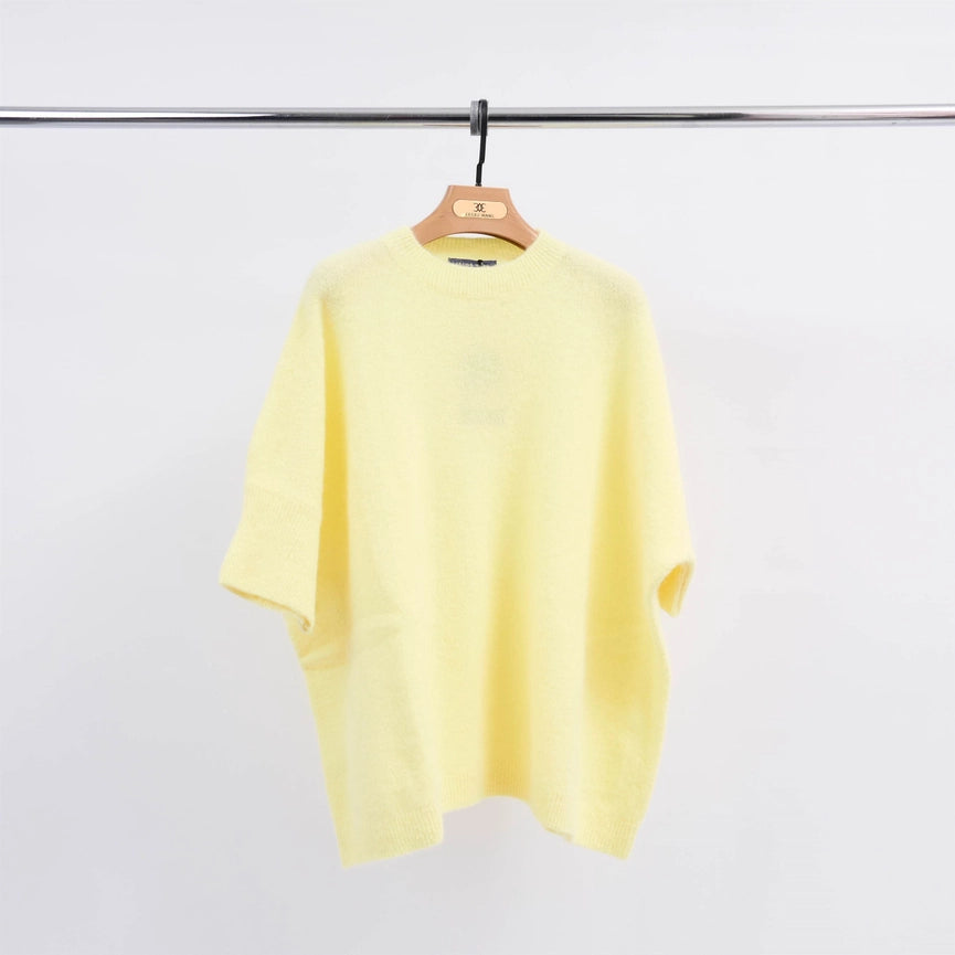 Oversized Short-Sleeve Sweater-Sweater-Cecile Wang-Yellow-Urbanheer