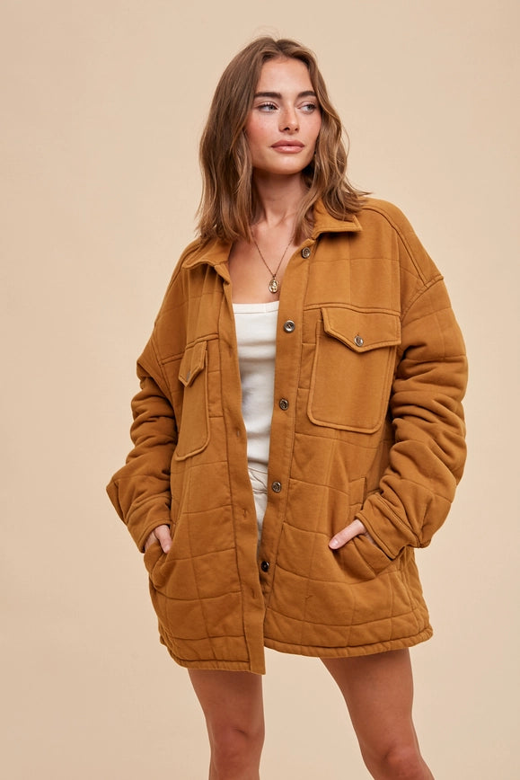 Oversized Thick Quilted Outerwear Camel-Outerwear-In Loom-S-Urbanheer