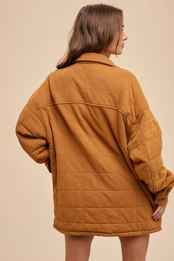 Oversized Thick Quilted Outerwear Camel-Outerwear-In Loom-S-Urbanheer
