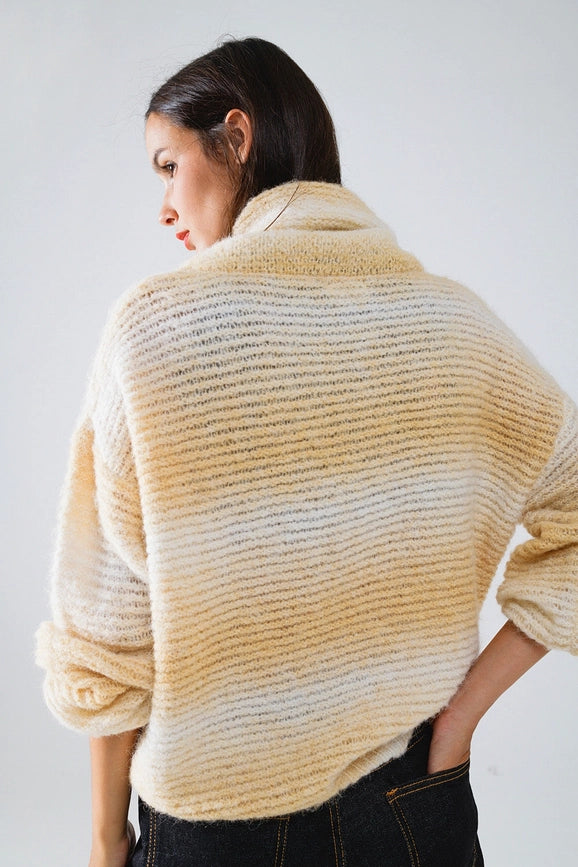 Oversized Turtleneck Comfy Sweater in Warm Neutral Tones-Sweaters-Q2-OS-Beige-Urbanheer
