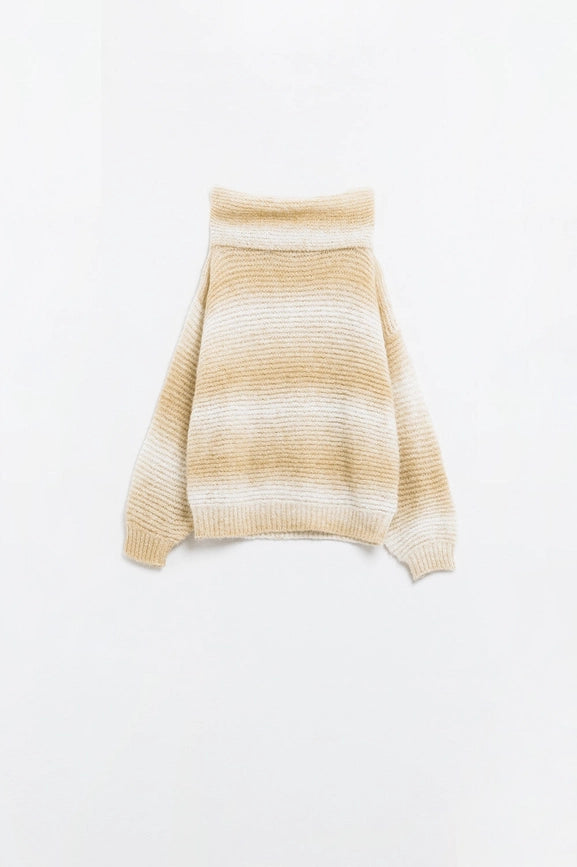 Oversized Turtleneck Comfy Sweater in Warm Neutral Tones-Sweaters-Q2-OS-Beige-Urbanheer