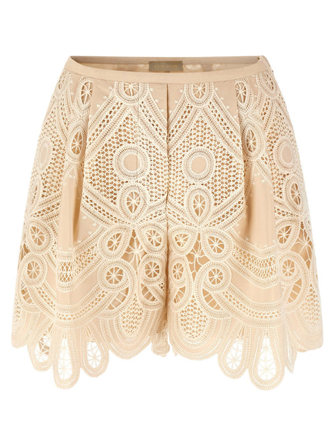 Elie Saab Macramé Embroidery Shorts