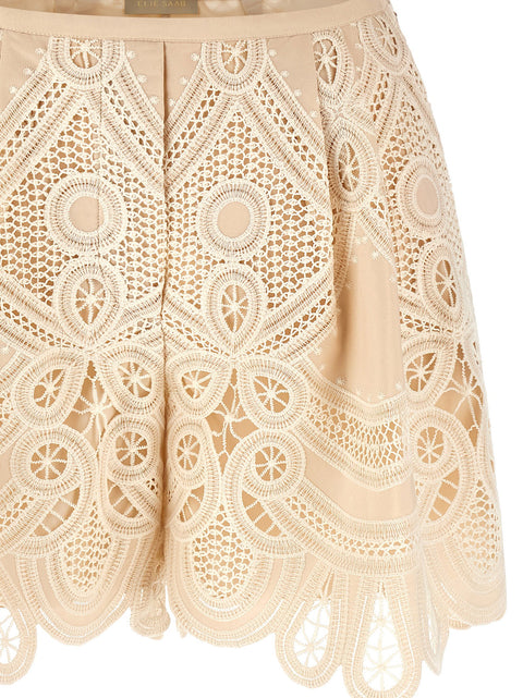 Elie Saab Macramé Embroidery Shorts