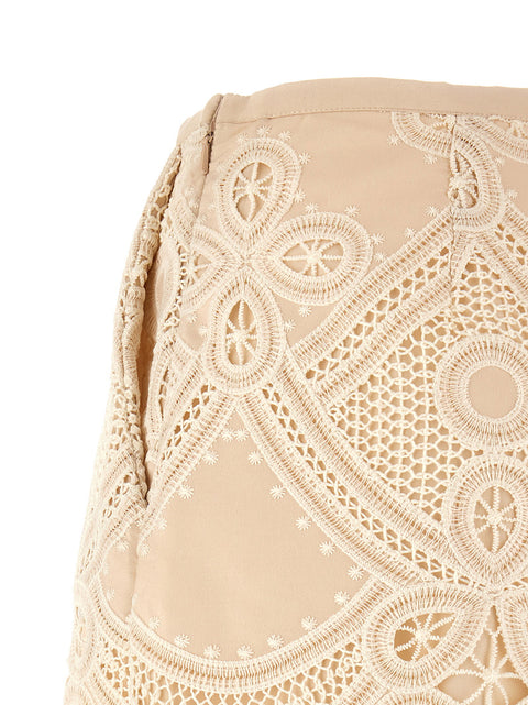 Elie Saab Macramé Embroidery Shorts