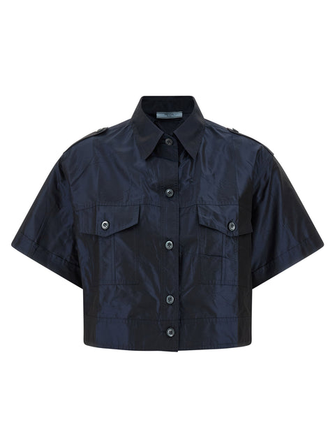 Prada Cropped Taffeta Shirt
