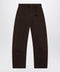 LEMAIRE Brown cotton trousers with belt