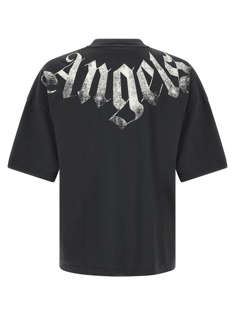 Palm Angels Craquelé Gothic Print T-shirt
