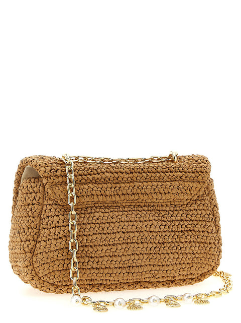 Self-Portrait Raffia Bow Charm Shoulder Bag