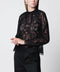 Self-Portrait SELF PORTRAIT High-neck lace blouse with long sleeves in black
