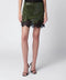 Self-Portrait SELF PORTRAIT Crystal metallic knit miniskirt in green