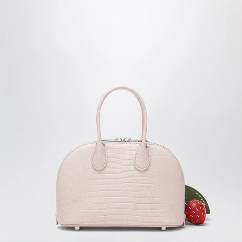 Self-Portrait SELF PORTRAIT Mini embossed leather bowling bag in pink