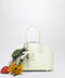 Self-Portrait SELF PORTRAIT Mini embossed leather bowling bag in yellow