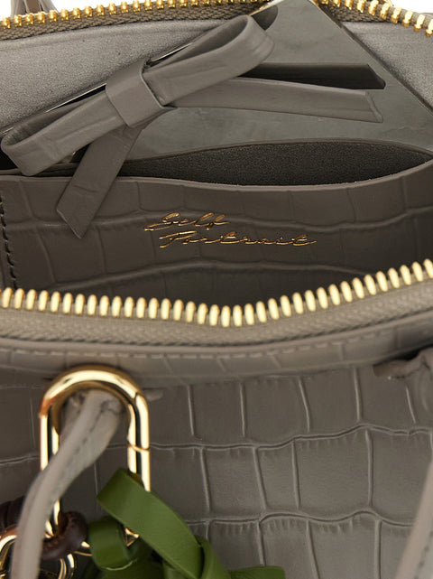 Self-Portrait Croc Leather Mini Toast Handbag
