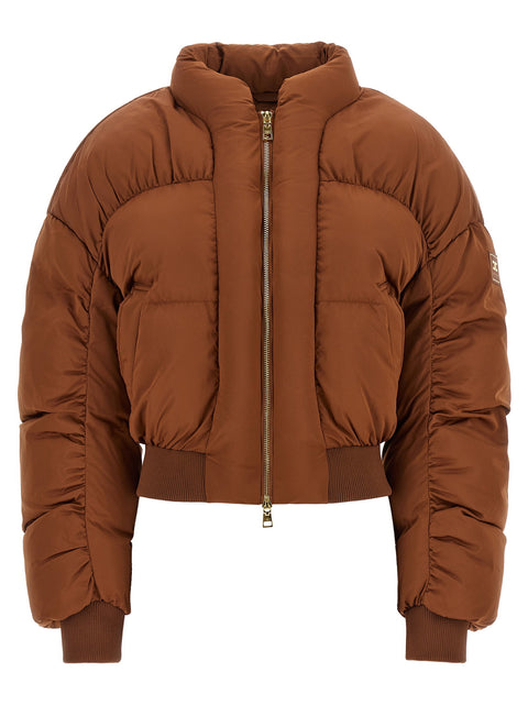 Elisabetta Franchi Down Jacket With Curled Sleeves