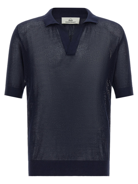 Riviera Project Openwork Cotton Polo Shirt