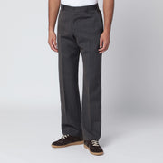 PT Torino Brown striped wool trousers