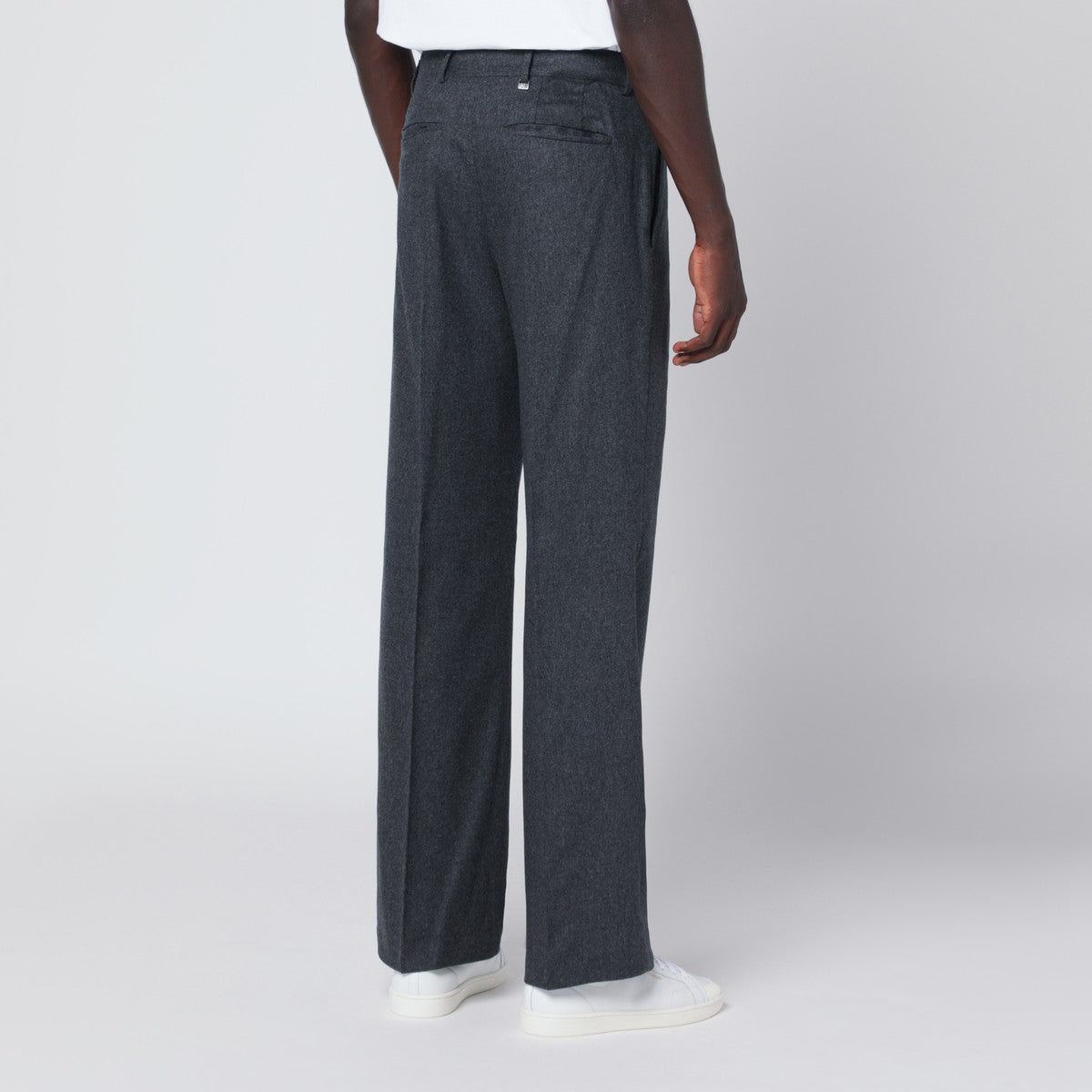 PT Torino Gray wool and cashmere trousers
