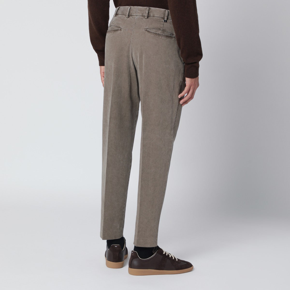 PT Torino Mud-coloured cotton trousers