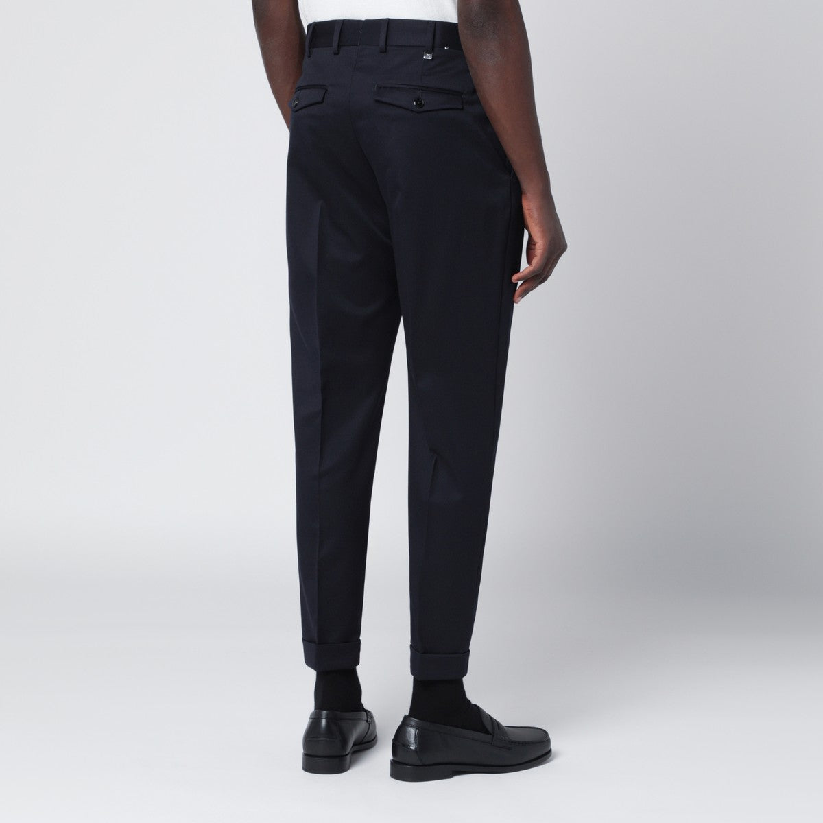 PT Torino Navy blue wool trousers