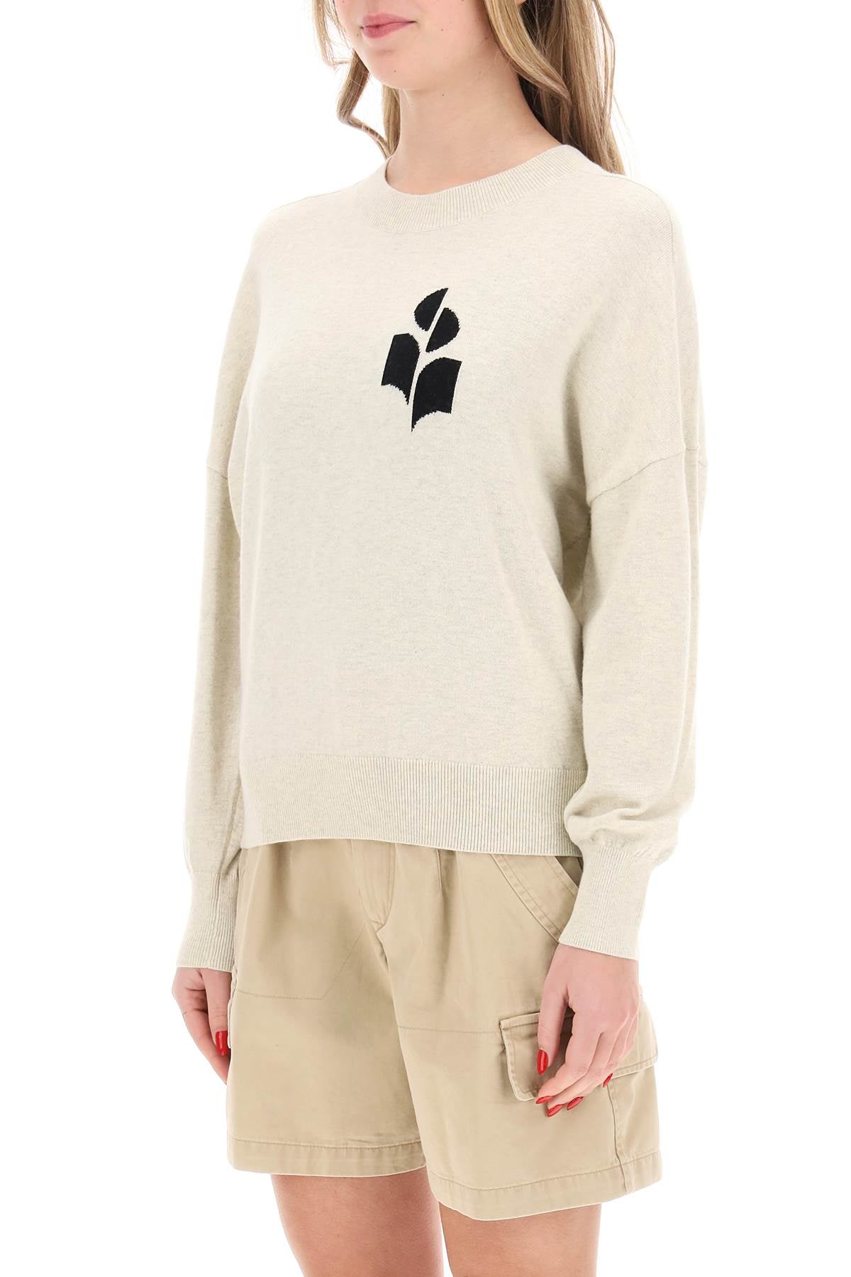 Neutro Isabel Marant Etoile Marisans Sweater With Logo Intarsia-Marant ETOILE-Neutro-34-Urbanheer