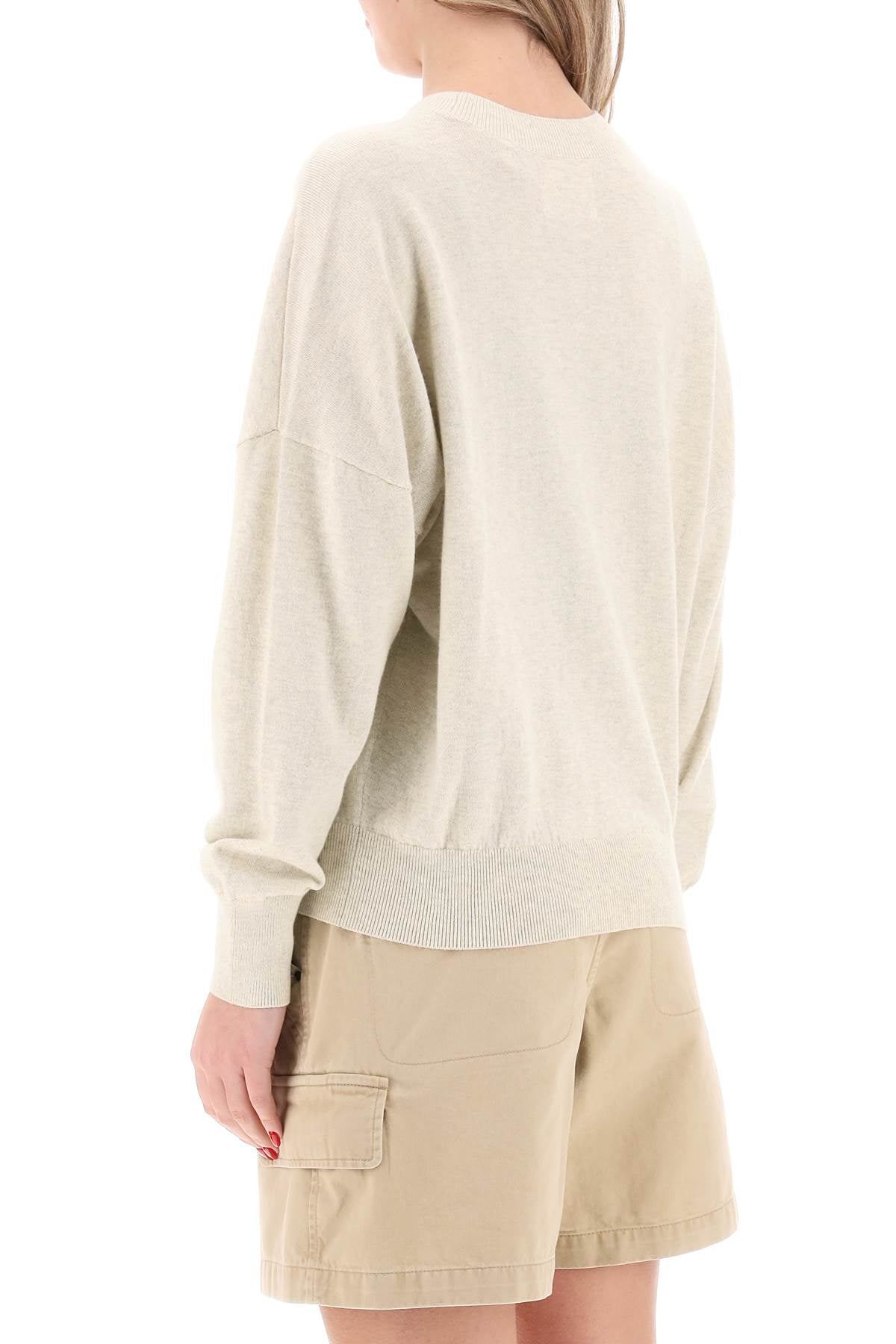 Neutro Isabel Marant Etoile Marisans Sweater With Logo Intarsia-Marant ETOILE-Neutro-34-Urbanheer