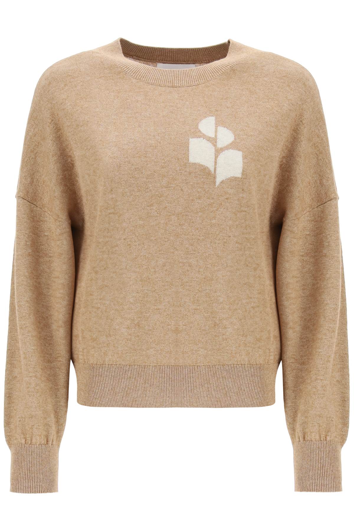 Isabel Marant Etoile Marisans Sweater With Logo Intarsia-Marant ETOILE-Beige-34-Urbanheer
