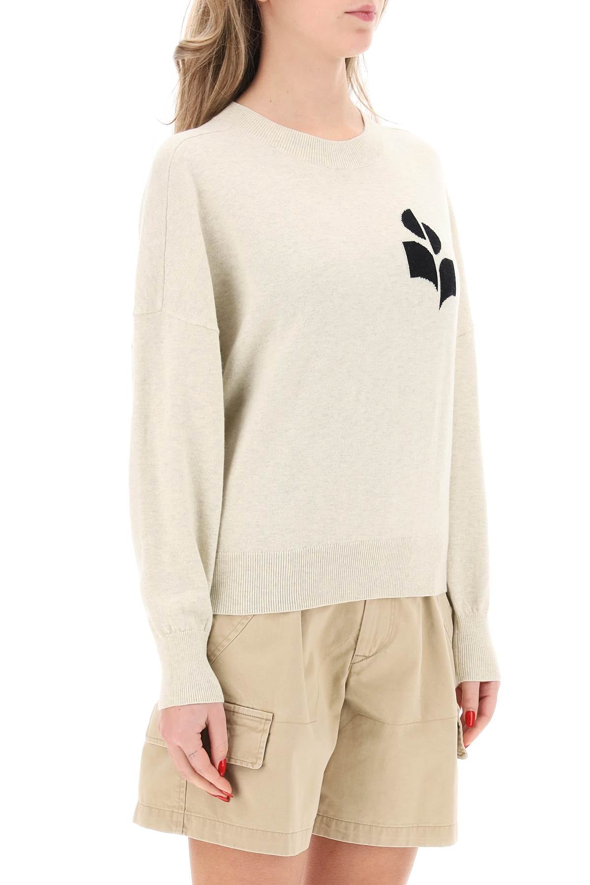 Neutro Isabel Marant Etoile Marisans Sweater With Logo Intarsia-Marant ETOILE-Neutro-34-Urbanheer