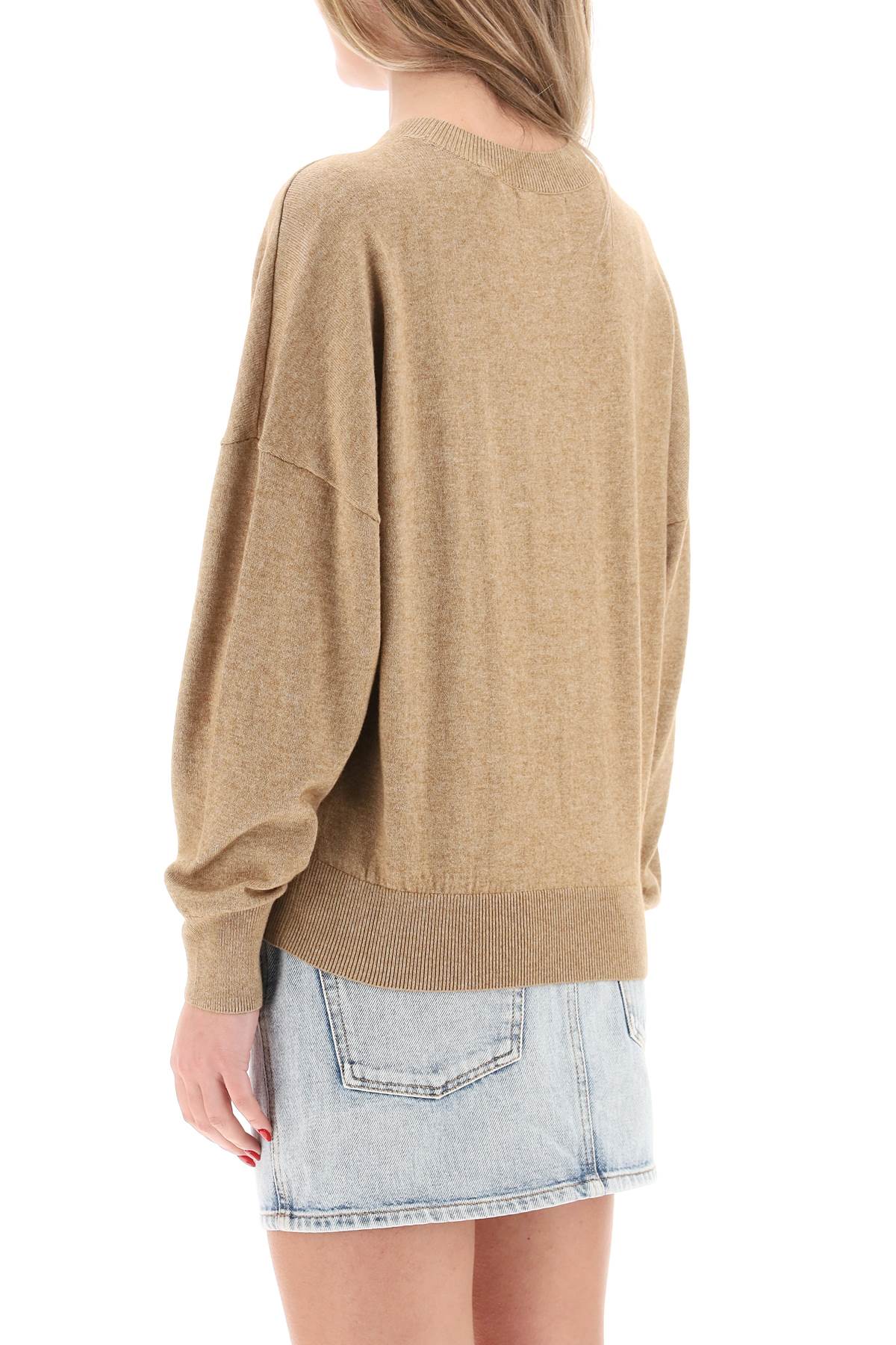 Isabel Marant Etoile Marisans Sweater With Logo Intarsia-Marant ETOILE-Beige-34-Urbanheer
