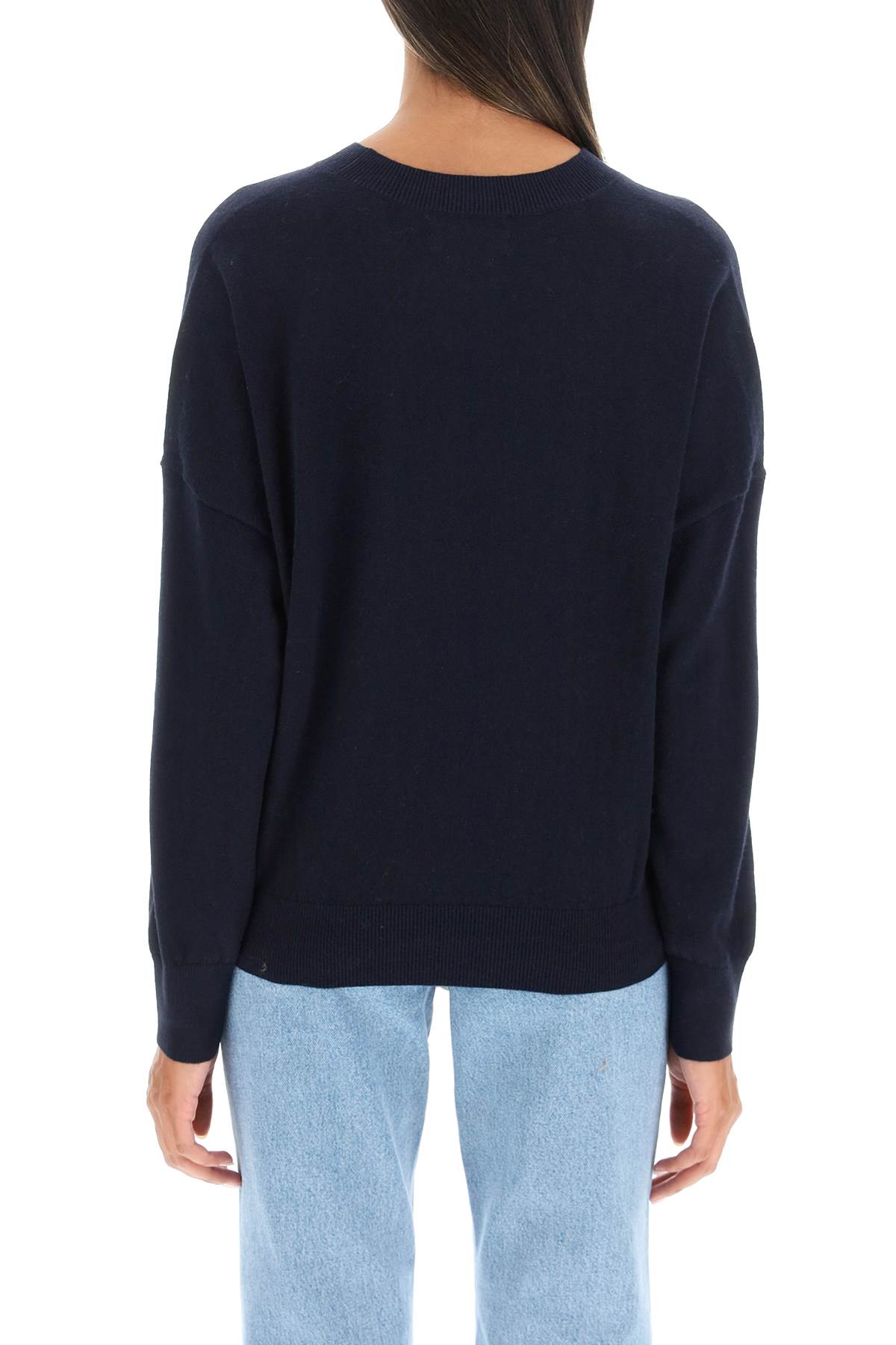 Blue Isabel Marant Etoile Marisans Sweater With Logo Intarsia-Marant ETOILE-Blue-34-Urbanheer