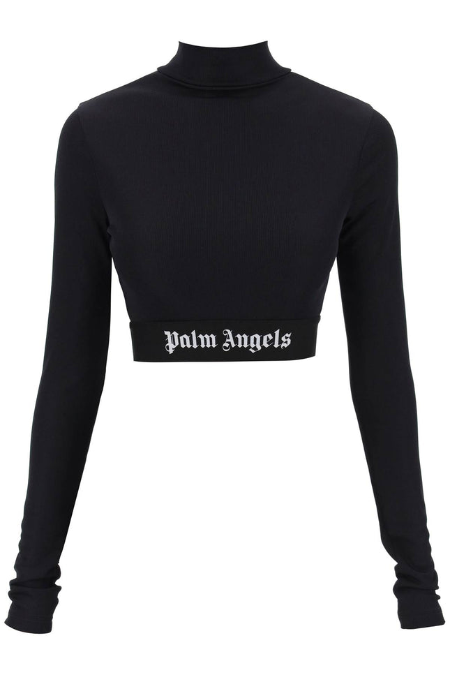 Palm Angels Cropped Top With Elastic Logo Band-Palm Angels-Urbanheer
