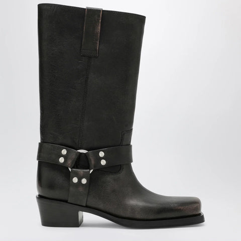Paris Texas Black Roxy boot in brushed leather