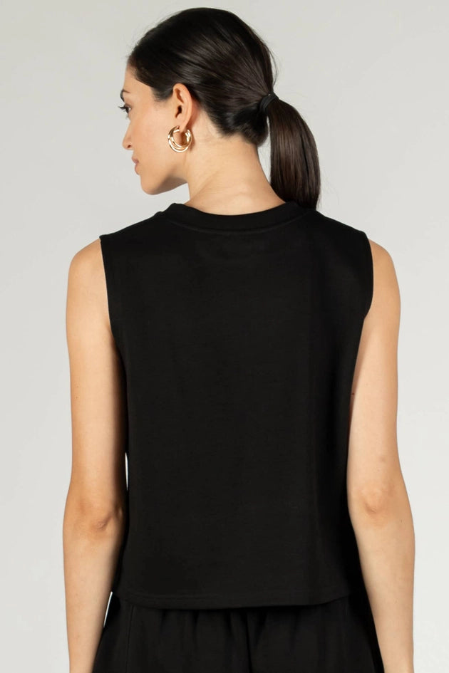 P. CILL Butter Modal Round Neck Sleeveless Top Black-Top-P. CILL-XS-Black-Urbanheer