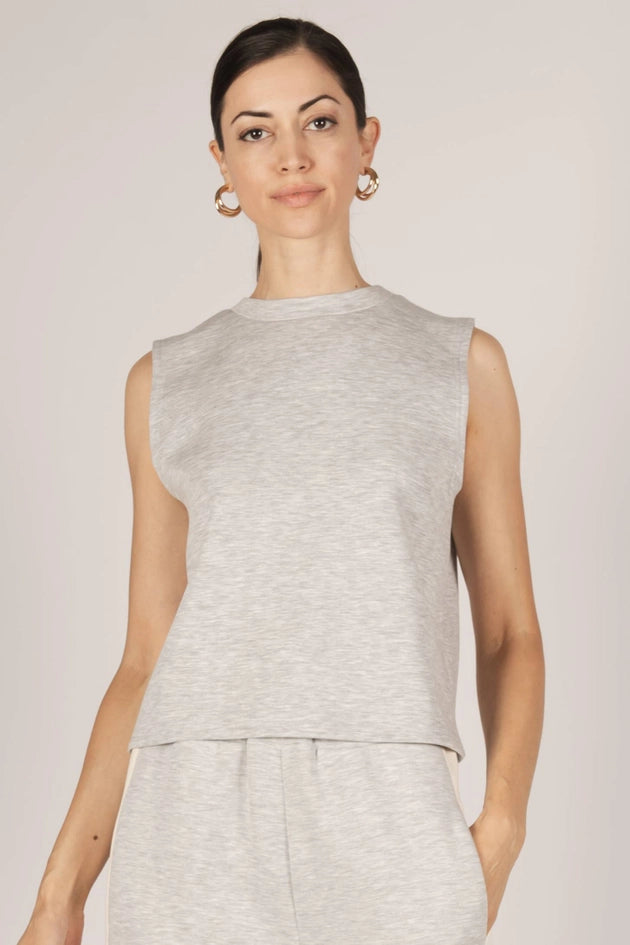P. CILL Butter Modal Round Neck Sleeveless Top H. Grey-Top-P. CILL-XS-H. Grey-Urbanheer