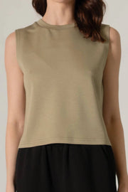 P. CILL Butter Modal Round Neck Sleeveless Top Lt. Olive-Top-P. CILL-XS-Lt. Olive-Urbanheer