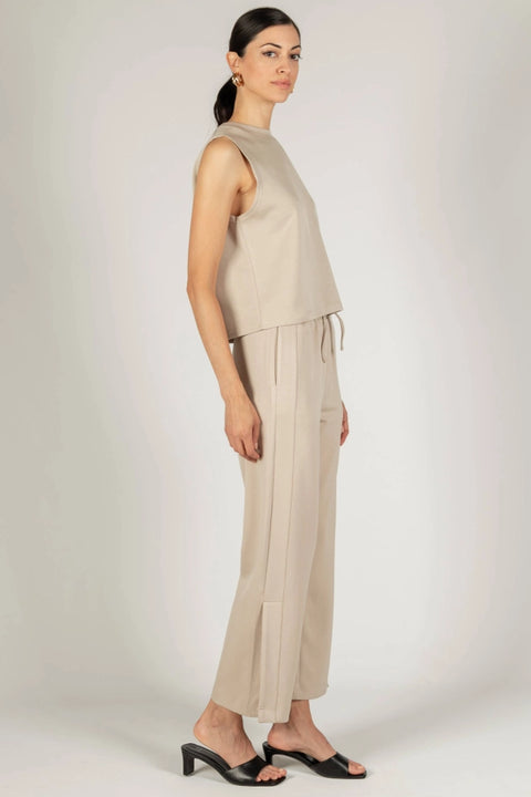 P. CILL Butter Modal Round Neck Sleeveless Top Taupe-Top-P. CILL-XS-Taupe-Urbanheer