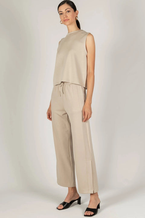 P. CILL Butter Modal Round Neck Sleeveless Top Taupe-Top-P. CILL-XS-Taupe-Urbanheer