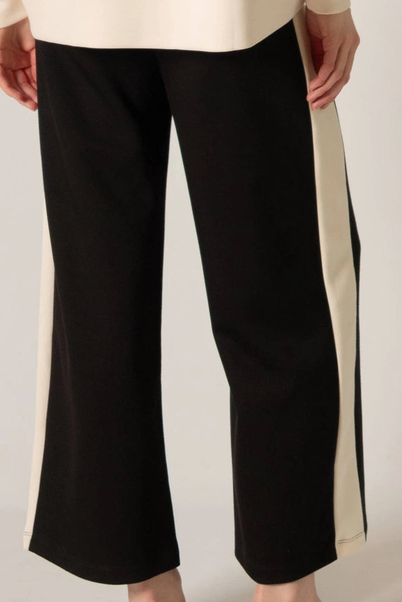 P. CILL Butter Modal Side Stripe Wide Leg Pants Black-Pants-P. CILL-XS-Black-Urbanheer